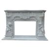 Hand Carved White Marble Angel Fireplace